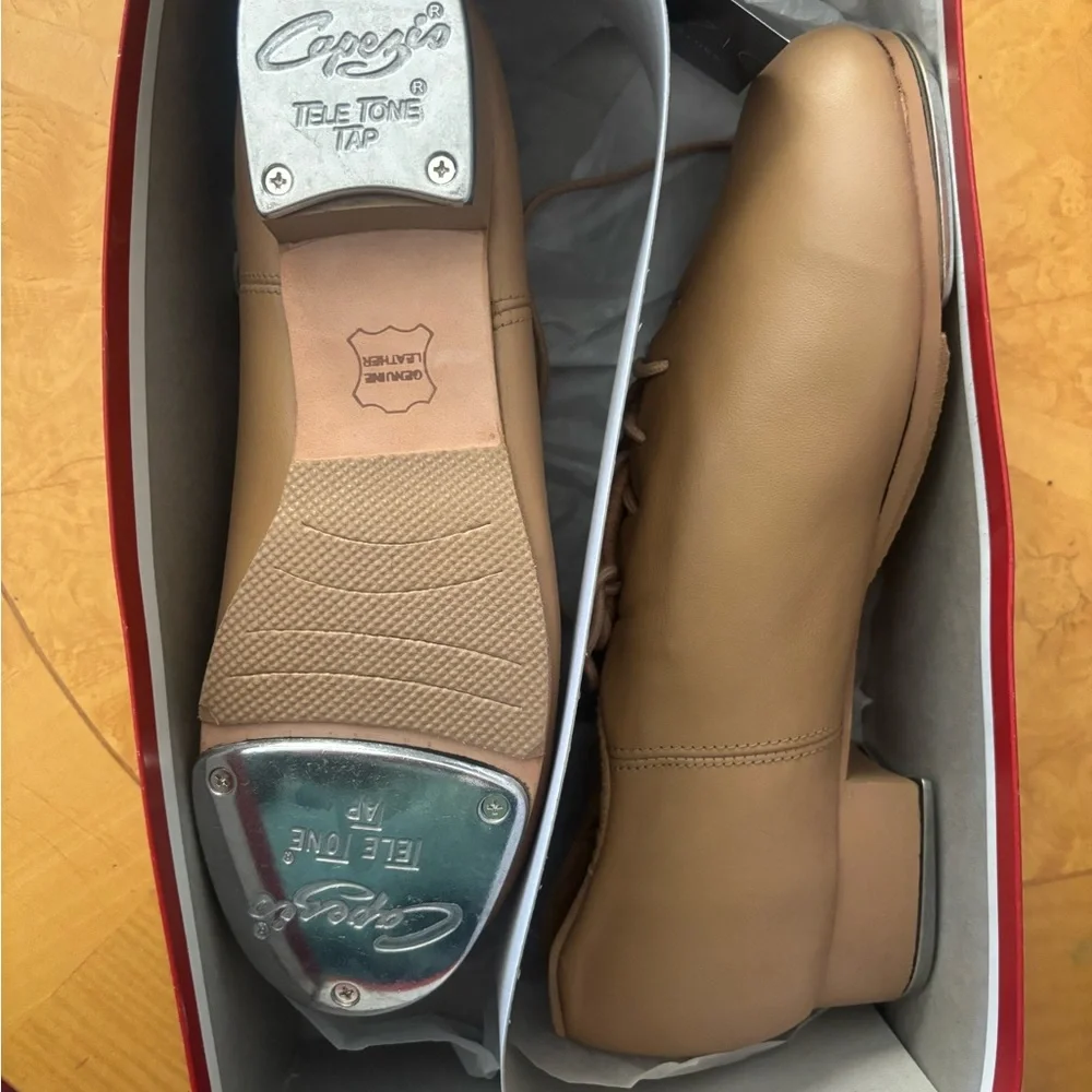 Cadence Light Tan Leather Oxford Tap Shoes - Picture 2 of 3